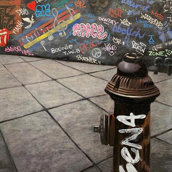 johnny pump graffiti pop art original painting florida artist bonnie perlin