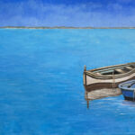 portuguese fishing boats original art bonnie perlin